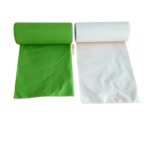 Green & White Compostable Trash Bag Rolls for wholesale
